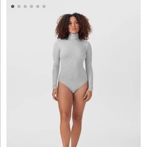 Heather Grey Long Sleeve Turtleneck Bodysuit